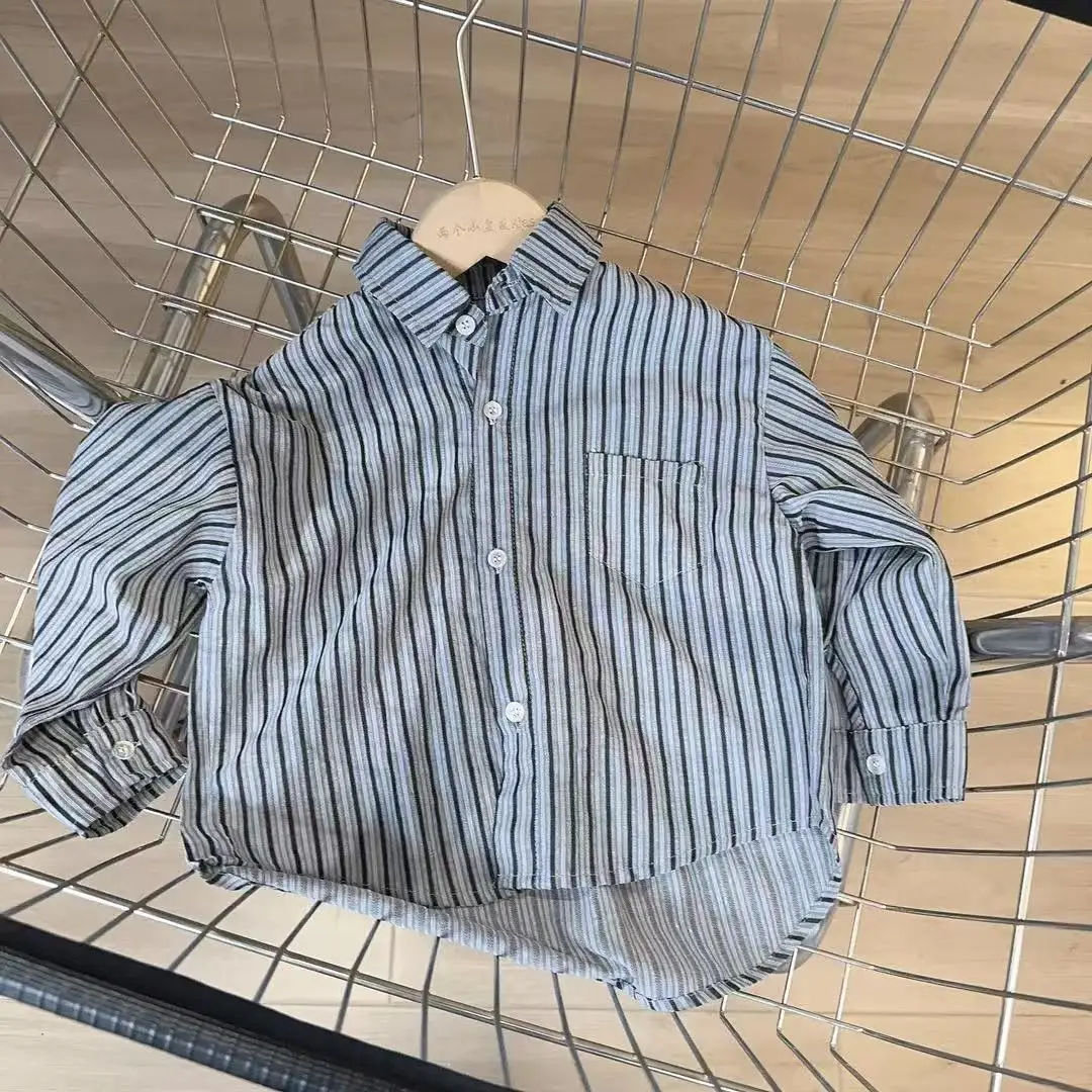 Boy Long Sleeves Shirts Baby Boys Striped Shirt Kids Tops Tees Shirts Spring Child Casual Thin Blouse