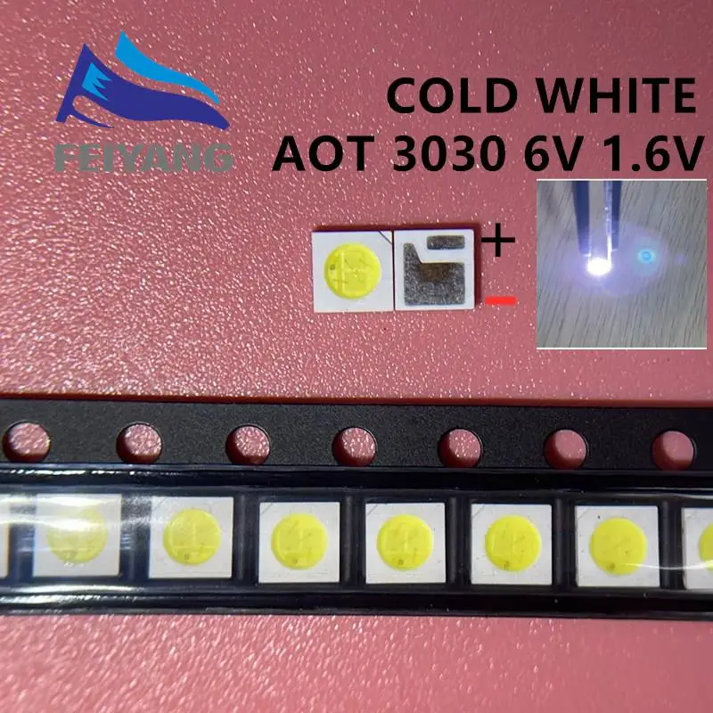 LED LCD Ʈ TV  α׷   200PCS AOT LED Ʈ 1.6W 6V 3V 3030 TV  α׷     LCD Ʈ