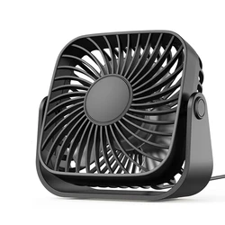 USB Mini Portable Fan - 3 - Speed Quiet Desk Fan with 360° Adjustment (Black)