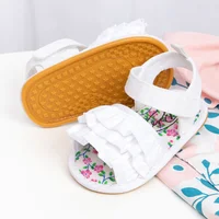 Infant Baby Shoes Girl Flats Sandals Soft Sole Anti-Slip Summer Bowknot Dot Stripe Lace Crib Shoes Newborn First Walker Hot Sale 4