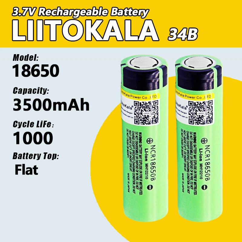 LiitoKala 3.7v 3500mah Lithium Rechargeable Batteries