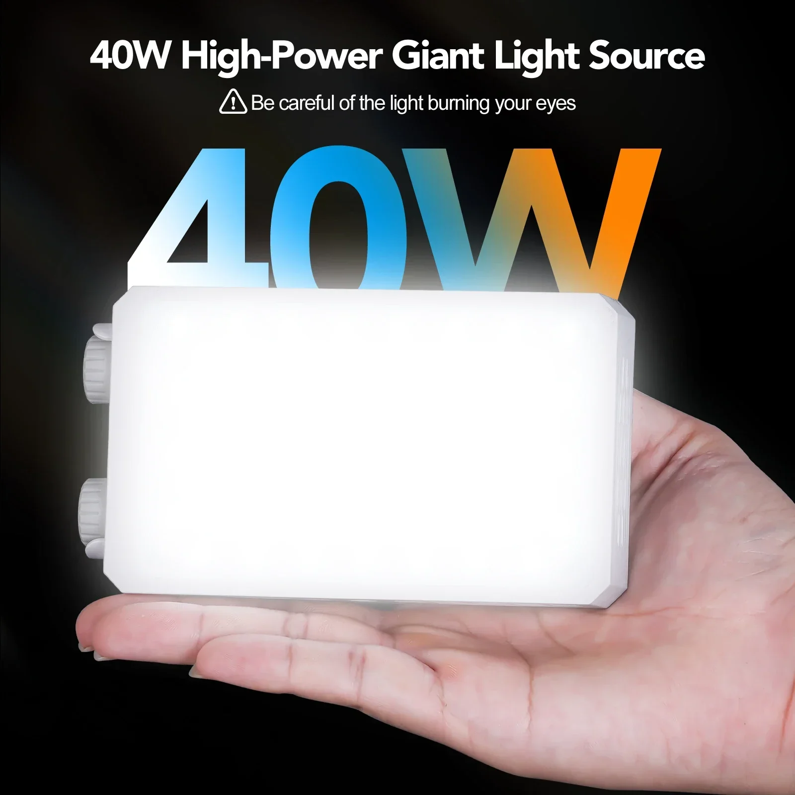 LED Photography Light 40W LED Camera Light CRI/TLCI 96+ 2700-6200K Bi-Color Portable