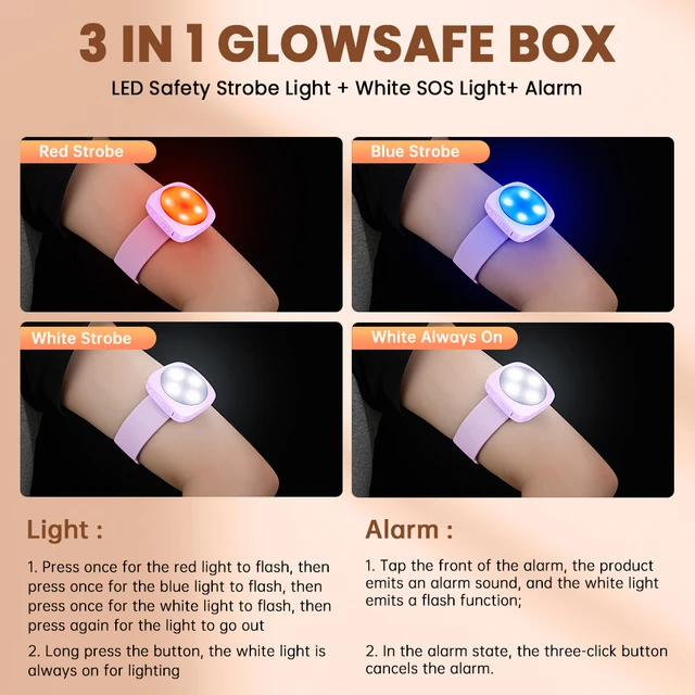 Elecpow 130dB Personal Self Defense Alarm With keychain 4 Light Modes LED Emergency Light Type-C Charging Women Security Alarm 3