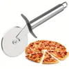 Stainless Steel Kitchen Pizza Cutter Wheel Server Tools Mooncake Shovel Waffle Cookies Dough Slicer Manual Pizza Cutter Wheel
