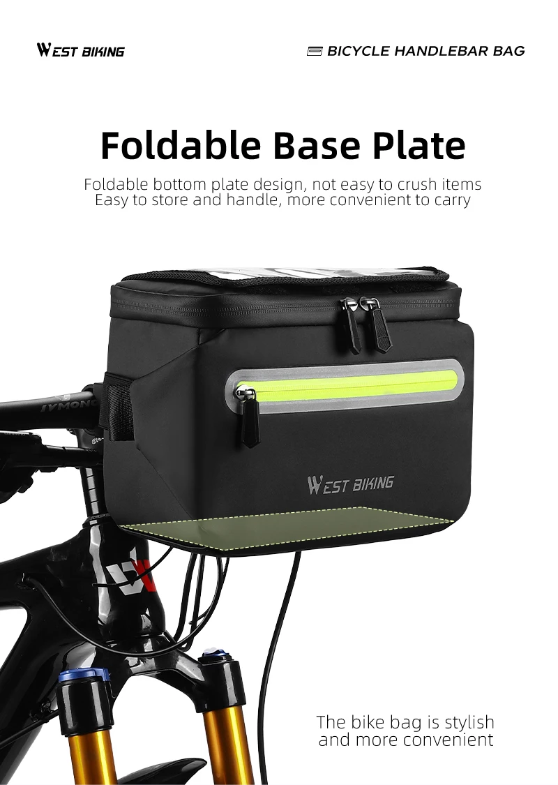 West Biking wasserdichte Fahrrad Front rahmen Tasche Touchscreen MTB Fahrrad Telefon halter Eva Lenker Taschen Radfahren Front Aufbewahrung tasche – Detail 7