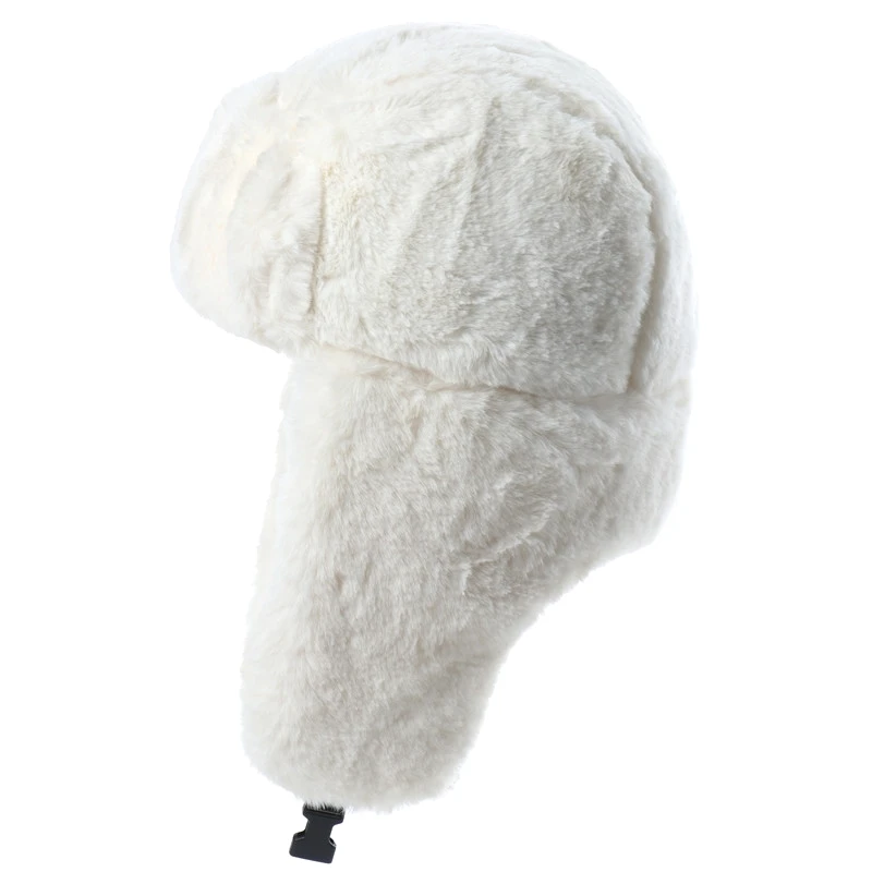 Winter Women Men Faux Rabbit Fur Pilot Ushanka Hat
