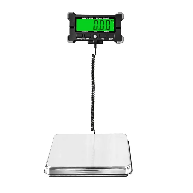 

U50 Stainless Steel Digital Scale PS21 200KG 120KG 440Lbs Electronic Postal Scale 0.05kg 10g with LCD Backlight Shipping Scales