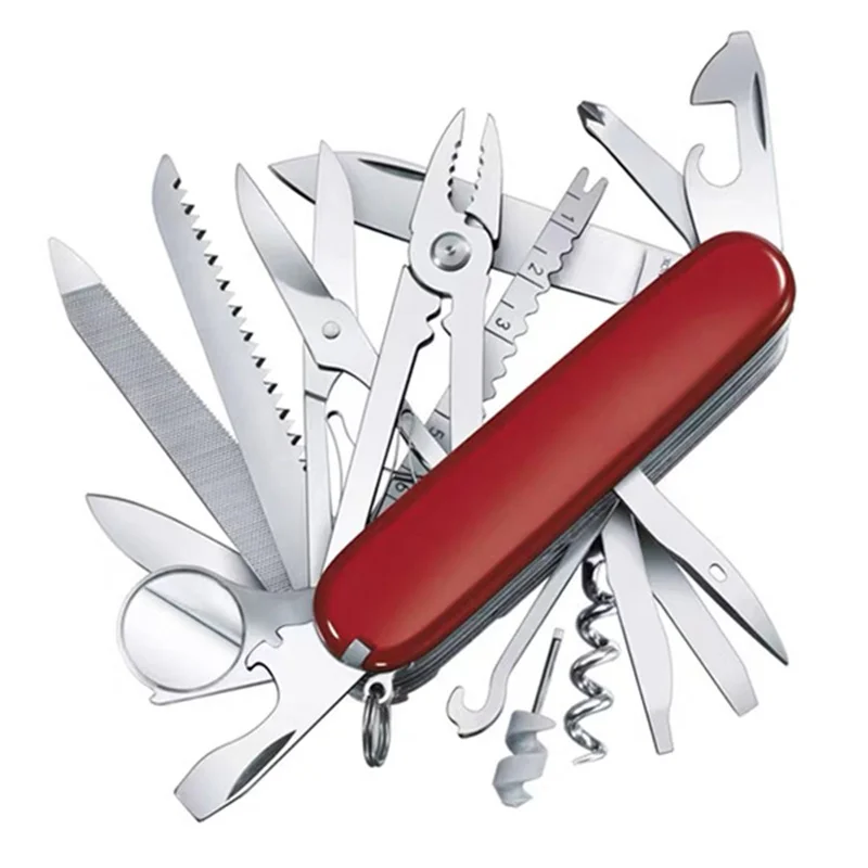 1PC 91mm Red black Pocket Knife Multifunctional Folding Army Knives military survival knife 30 Basic Functions