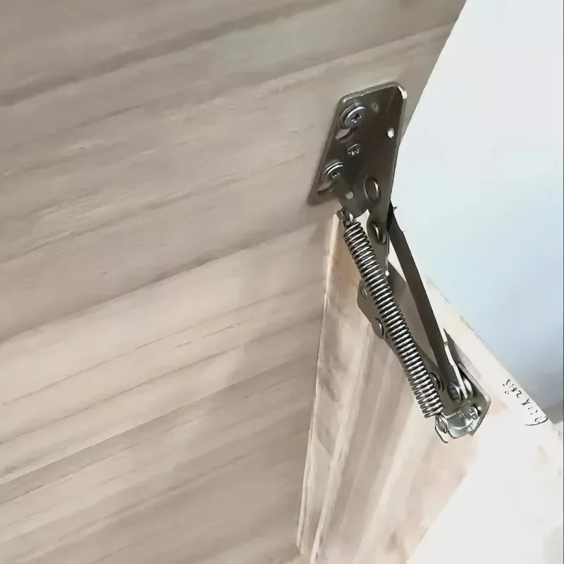 Sprung Hinges 2pcs 80 degree Cabinet Door Lift Up Stay Flap Top Support Cupboard Kitchen Furniture Foldable Lifting Bracket