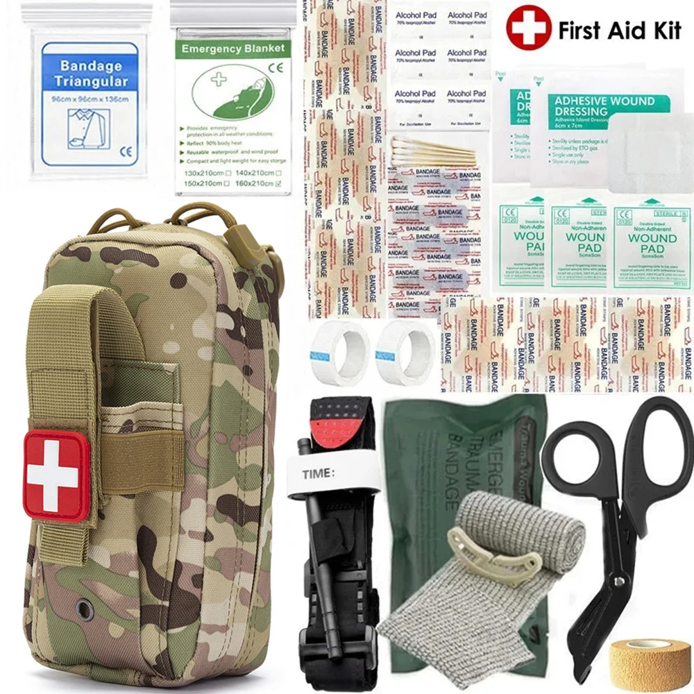 

Tactical Survival Emergency kit Military Management Kit EMT Camping Multi-Function Kit Tourniquet Bandage Trauma Medical Kit