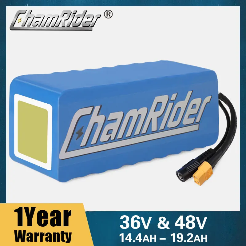 ChamRider 36V Ebike Battery 48V 20A 30A BMS BaFang 500W 700W 18650 21700 Cell Lithium Pack Battery For Bike Electric Scooter