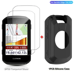 Durable Tempered Glass & Silicone Case Screen Protector Cover - Edge 550 850 (Glass With Case)
