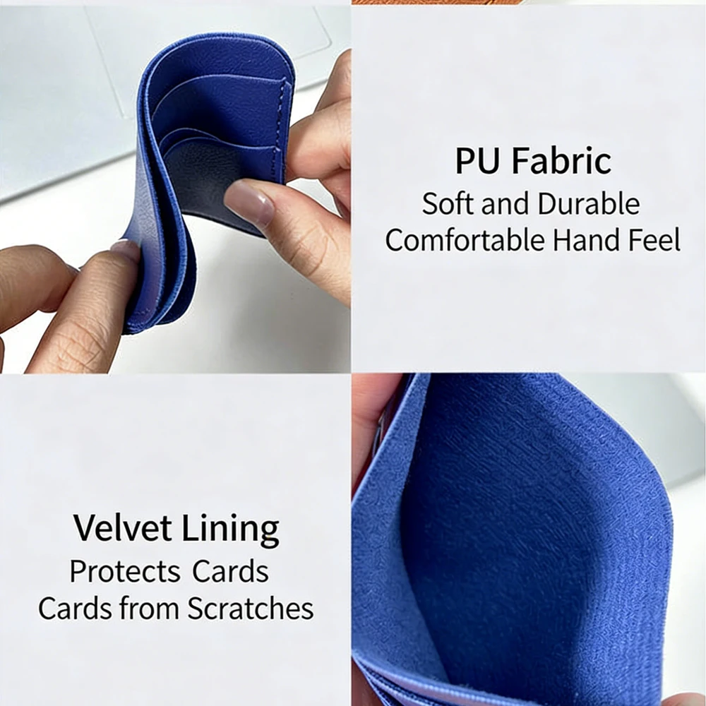 Slim ID and Bank Card Holder Wallet for Men and Women Business PU Leather Card Protector Case Coin Cards Cover Pouch Bag