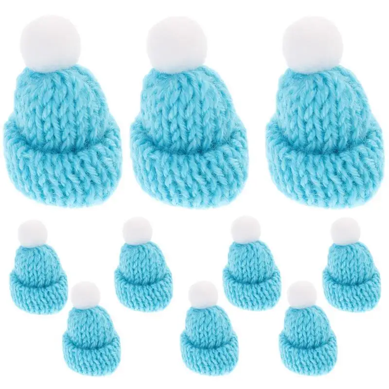 thumbnail image 1 of 10PCS Mini Christmas Hats For Xmas Party Decor Knitted Small Santa Claus Hats Home Party DIY Handmade Crafts Accessory, 1 of 5