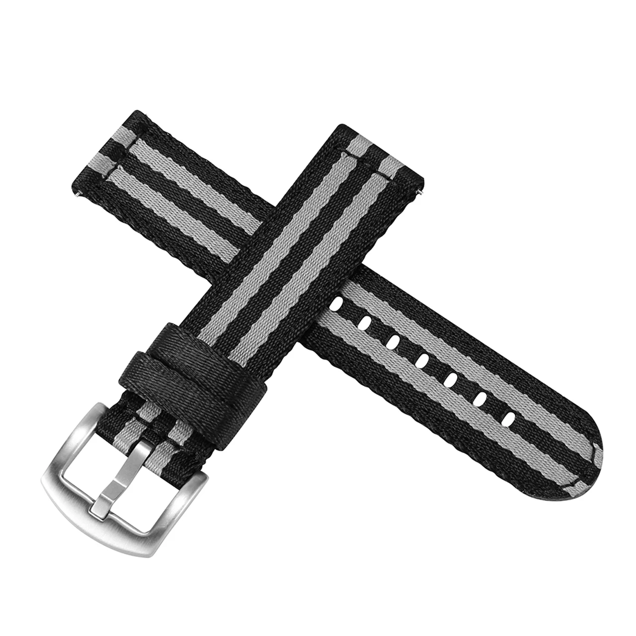 Premium Smooth Nylon Watch Strap - Woven Seatbelt Watchband with Quick Release