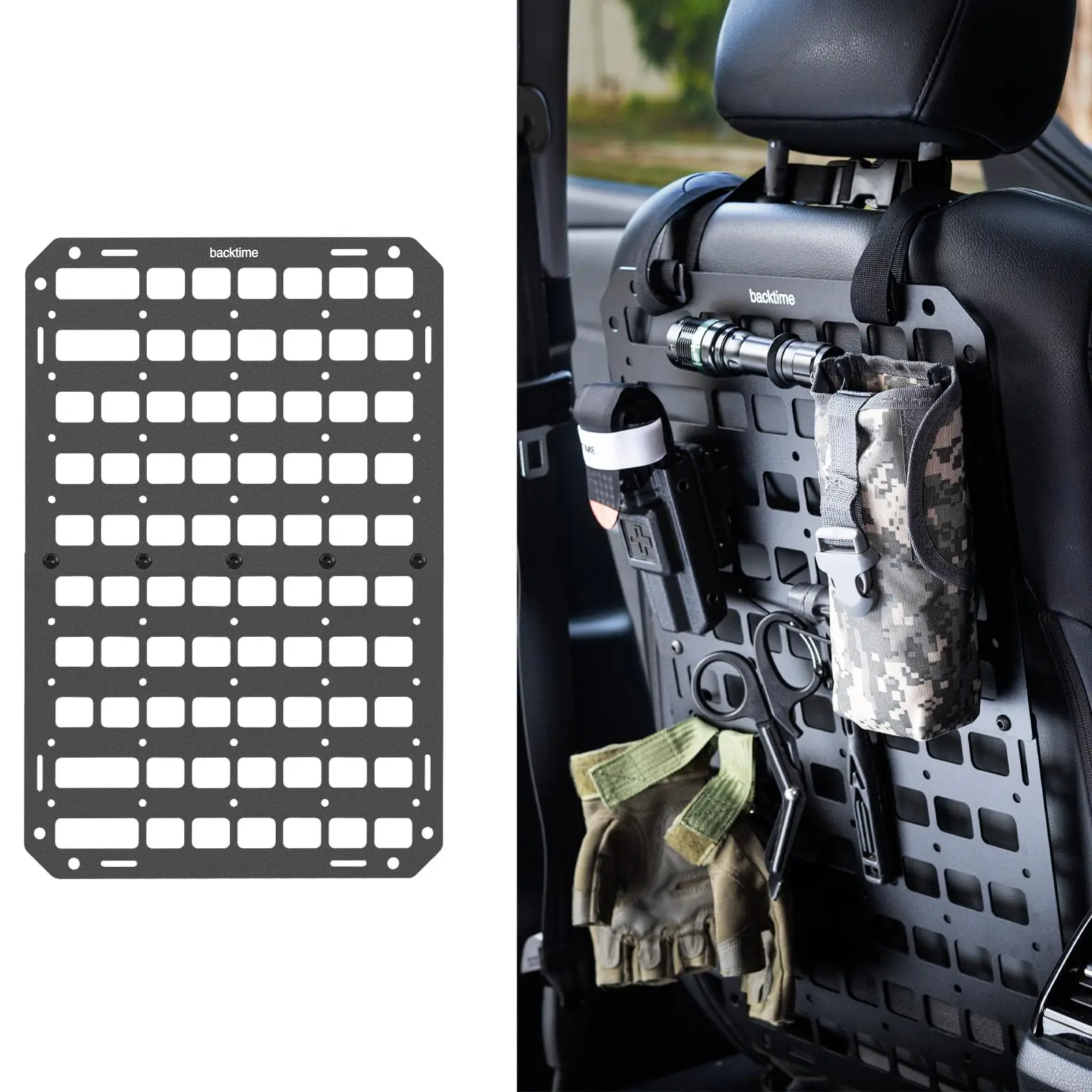Set Organizer Tattico Per Sedile Posteriore Universale: 6 Pezzi Con Pannello MOLLE Per Auto, Jeep, SUV