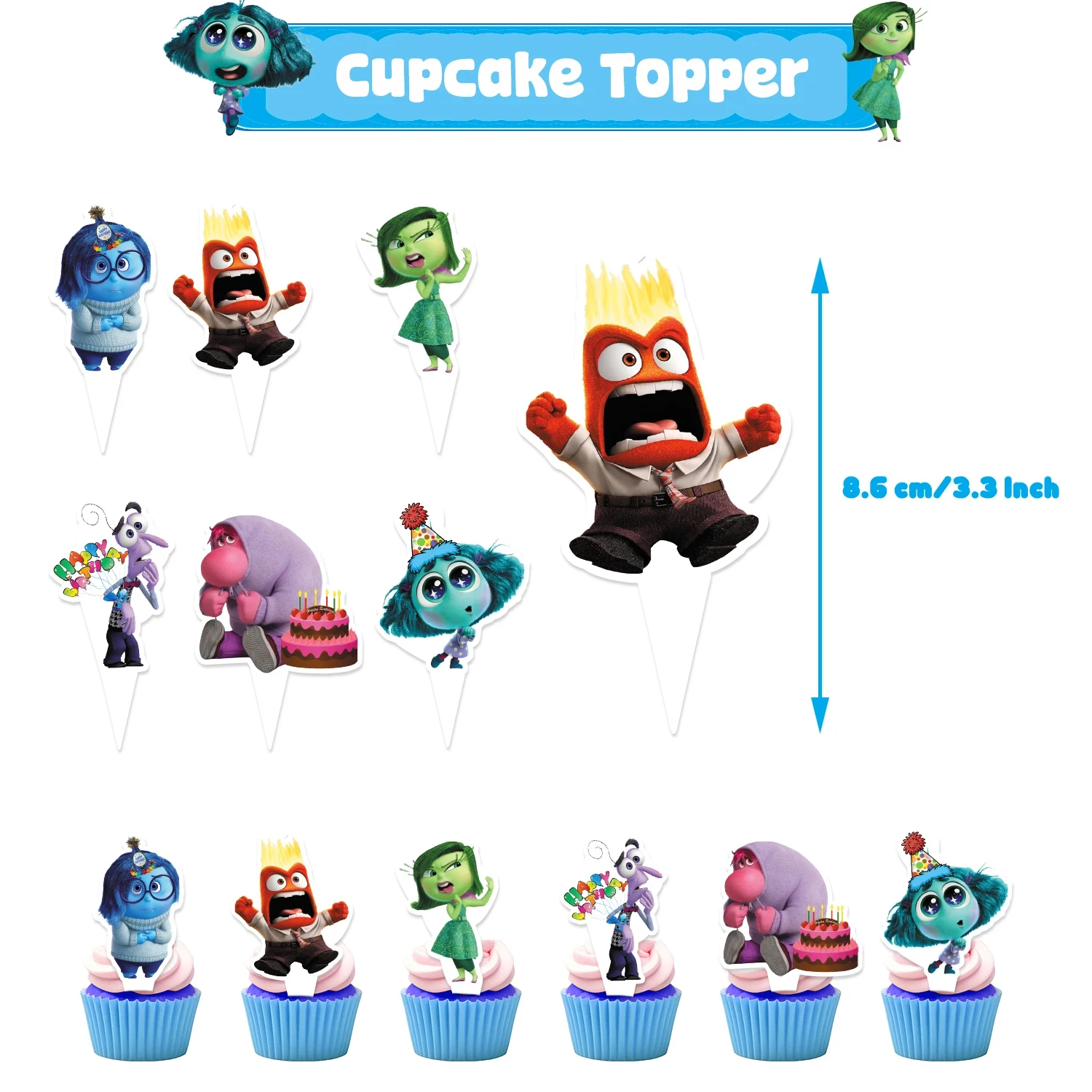 12pcs cake topper