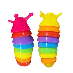 Slug Toy Keychain Finger Toys For Girls Mini Finger Slug KeyChain Toys Sensory Stress Relief Flexible Hand Toy Party Favor