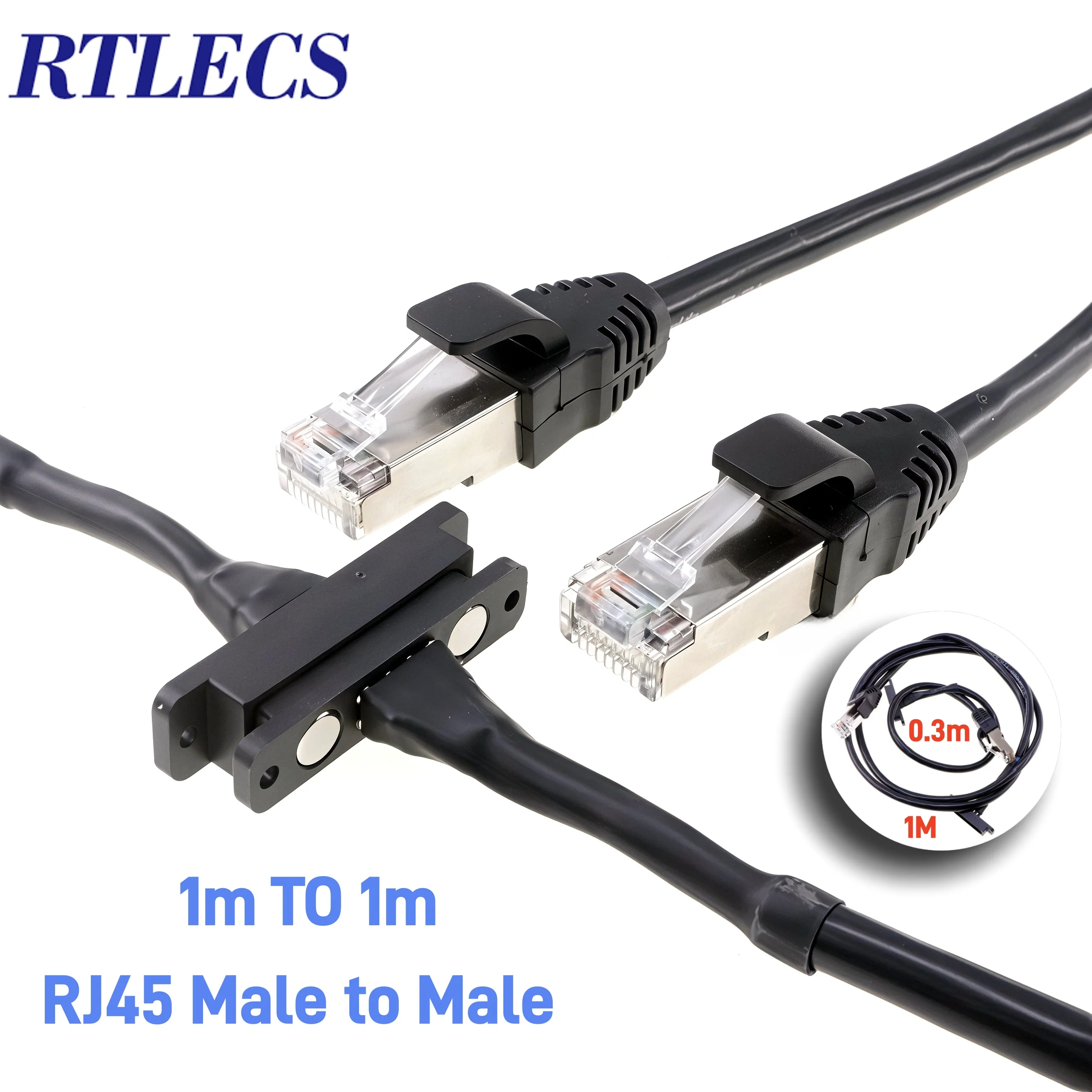Magnetic Shielded Dual Row Pogo Pin Connector with Twisted-Pair RJ45 Cat5 Wires
