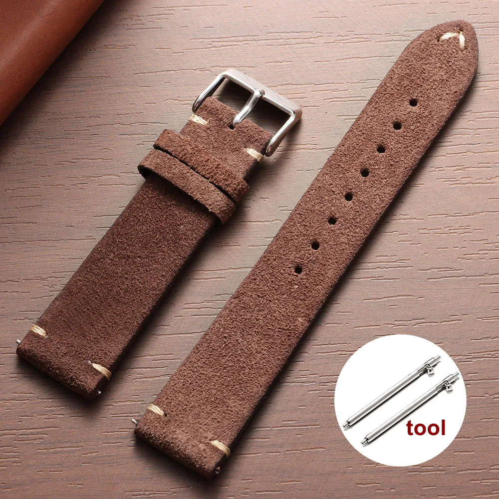 Vintage Red Suede Leather Quick Release Wristband Bracelet