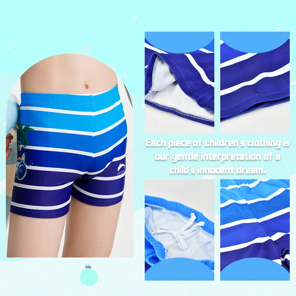 Boys Summer Swim Trunks Kids Cartoon Shark Dinosaur Swimwear Beach Shorts Quick Dry Childs Bathing Bottom