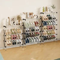 New simple multi-layer inclined dustproof shoe rack. Space saving home door step shoe cabinet, easy to assemble