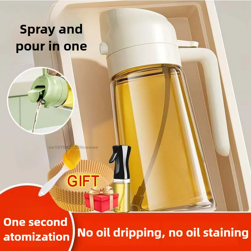 1-3PCS 2in1 500ml Plastic Spray Oil Sprayer Bottle Spray Oil Dispenser Jar Cruet BBQ Kitchen Baking Roasting Picnic Kitchen Tool