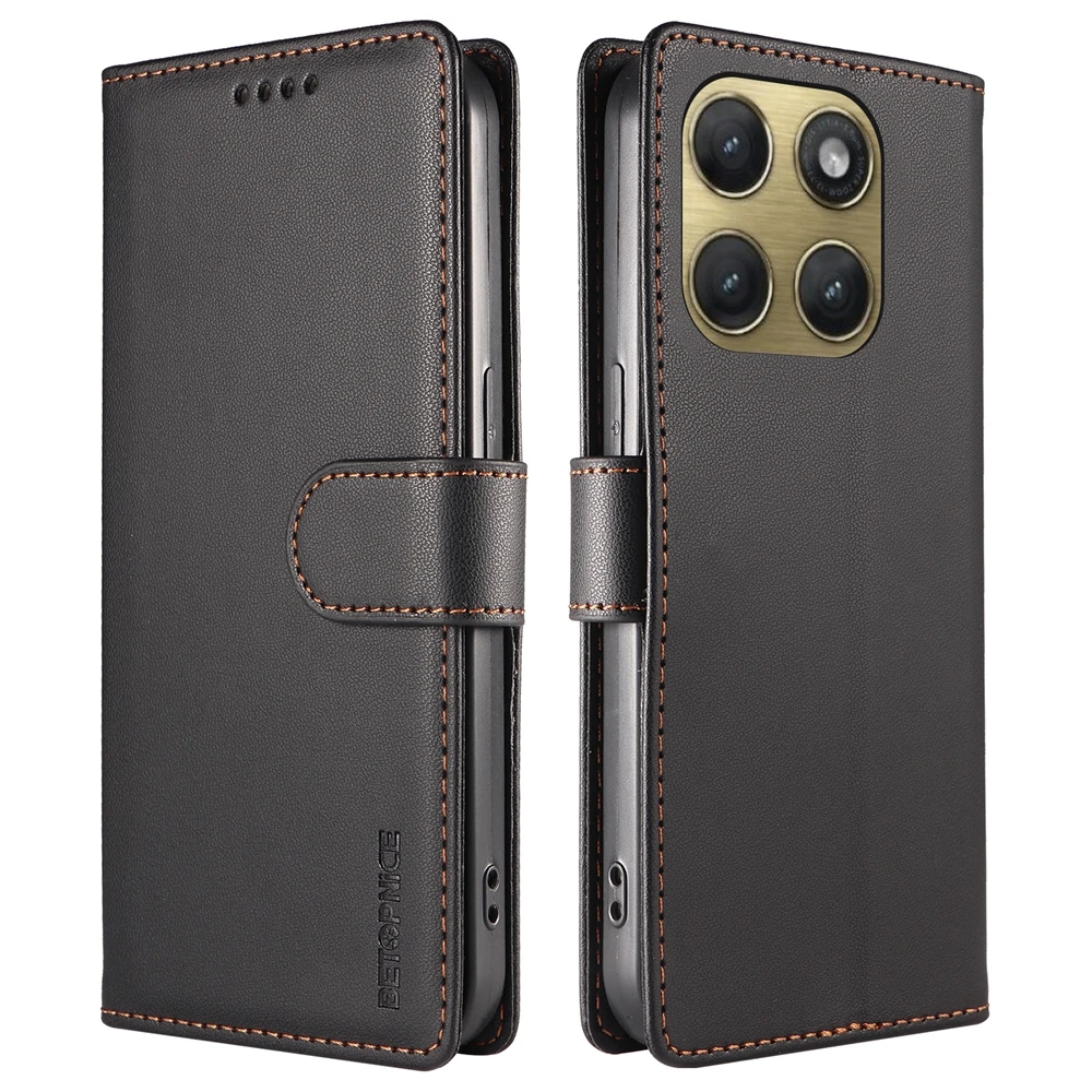Magnetic RFID Blocking Leather Wallet Case with Card Slot & Shockproof Protection