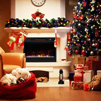 23 Inch Electric Fireplace Insert, Recessed Quartz Fireplace Heater with 6 Flame Modes & 5 Brightness 2