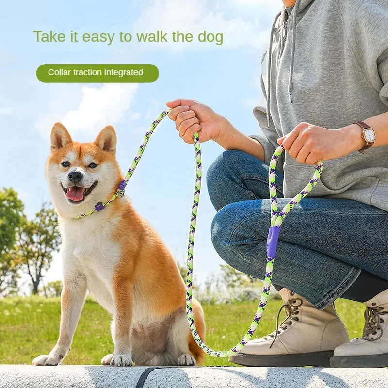1.5mx1cm Pet Leash Durable Nylon Pet P Chain for Medium Large Dogs Slip Training Lead Puppy Dog Leash Collar Pug Traction Rope