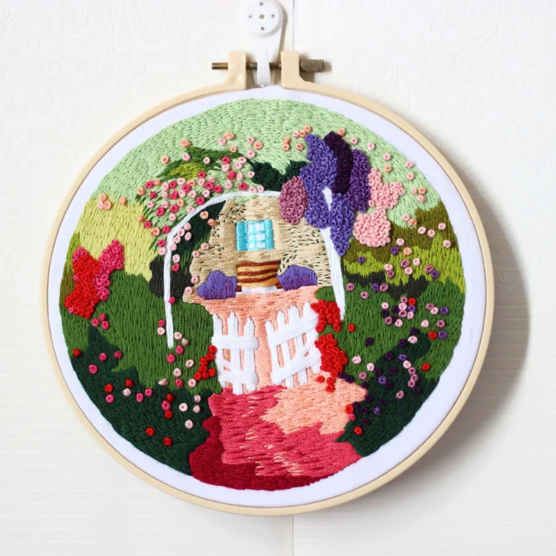 Description Picture 5 of itemEmbroidery Starter Kit with Building Pattern Cross Stitch Set Stamped Embroidery Kits Embroidery Pattern
