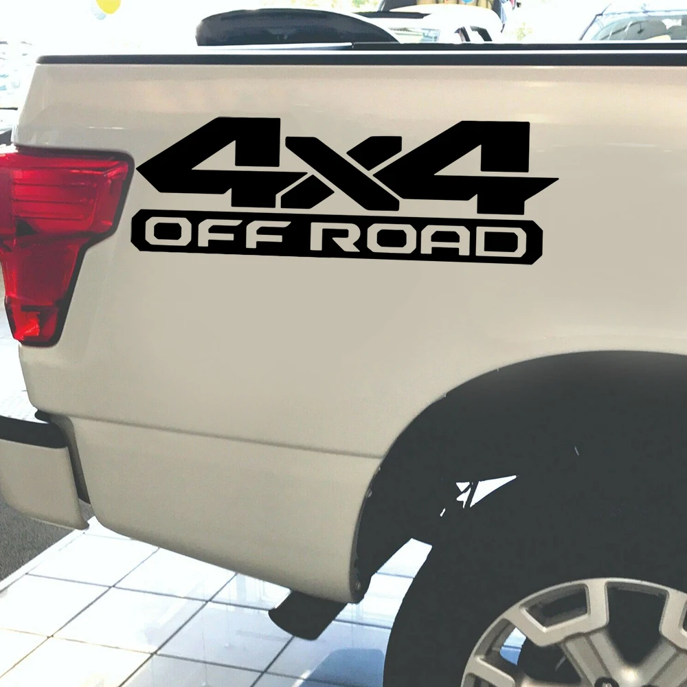 2Pcs 4X4 Offroad Truck Bed Car Sticker Decal Per 4Wd Ram Tk Tj Auto Vehicle Vinyl Decor