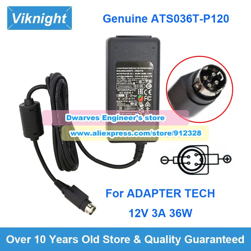 Genuine36WATS036TP120ACAdapterATSO36TP120AdapterTech12V3A
