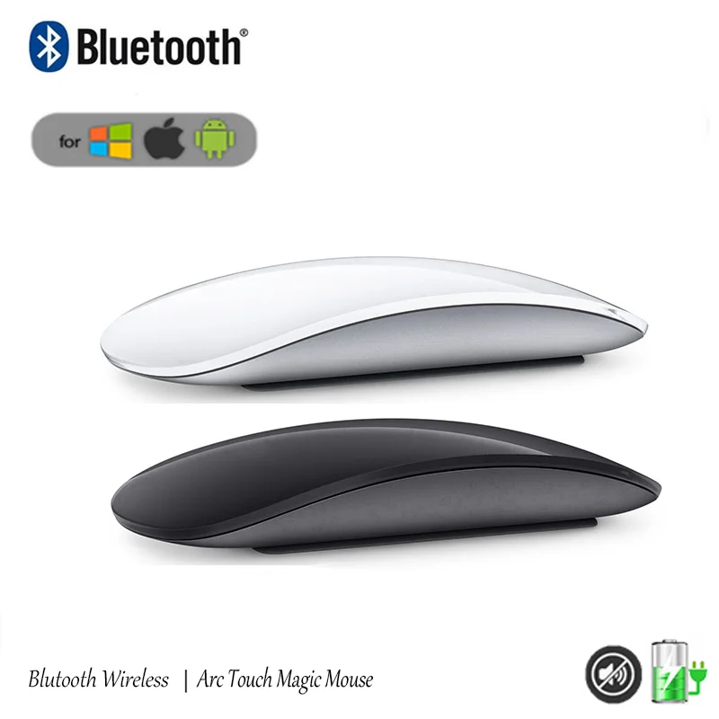 Souris Bluetooth Sans Fil pour Macbook/iPad/iPhone( iOS13.1.2 et  Supérieur)/Android PC/Ordinateur, Mini Souris Silencieuse Rechargeable pour  Windows