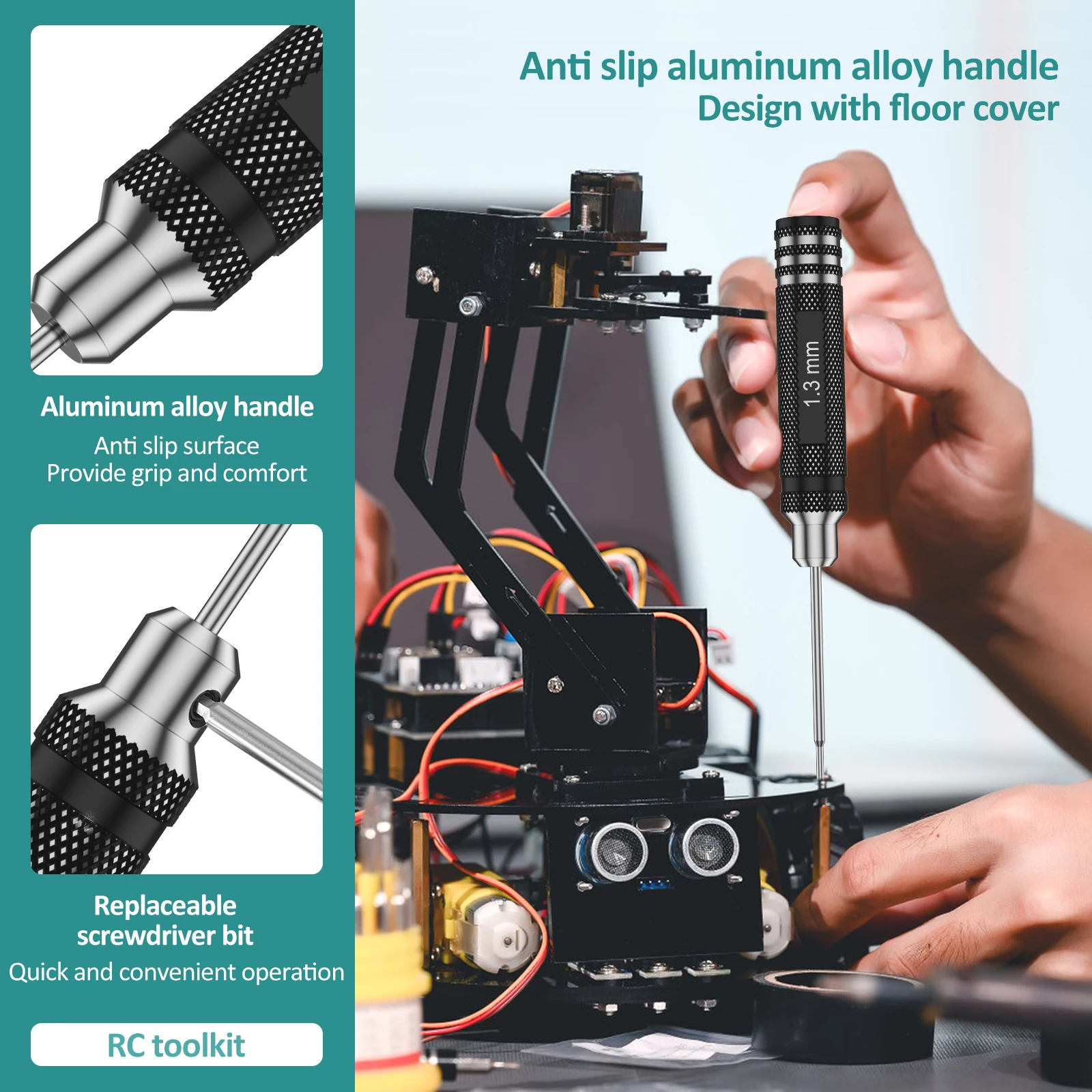 7 Pcs Hex Screwdriver Set High Speed Steel Hexagonal Screwdriver Tools Kit for RC Helicopter Airplane Car Drone Aircraft Model