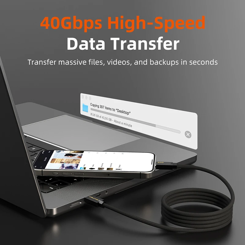 CABLETIME USB C 케이블 마그네틱 USB4 케이블 240W 80Gbps 8K for Thunderbolt 4/5 고속 충전 케이블 iPhone 케이블과 호환 가능