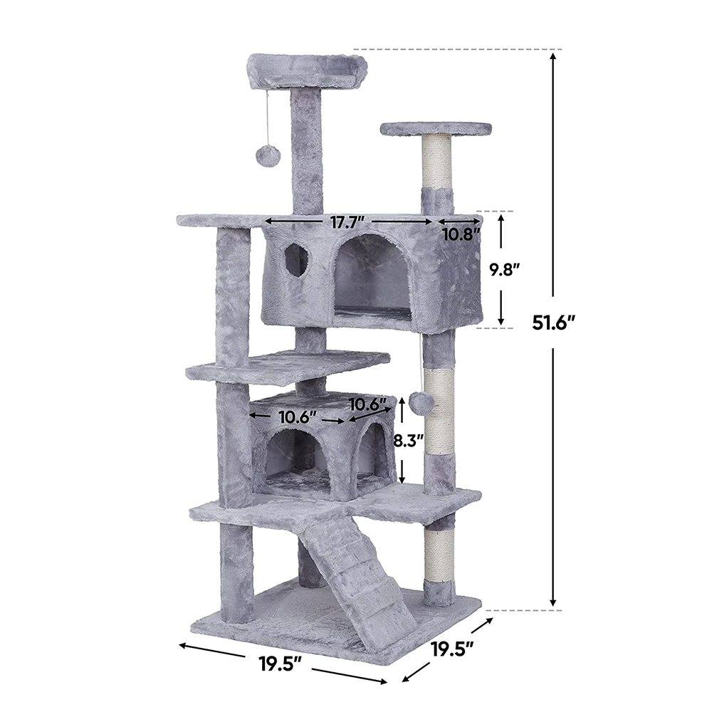 Hot Selling Large Size Wooden Pet Scratcher House Tower Condo Cat Tree