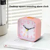 2025 NEW Simple Night Light Small Alarm Clock, Bedside Desktop with Snooze Function Household Creative Plastic Quartz Clock 1