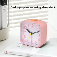 2025 NEW Simple Night Light Small Alarm Clock, Bedside Desktop with Snooze Function Household Creative Plastic Quartz Clock 1