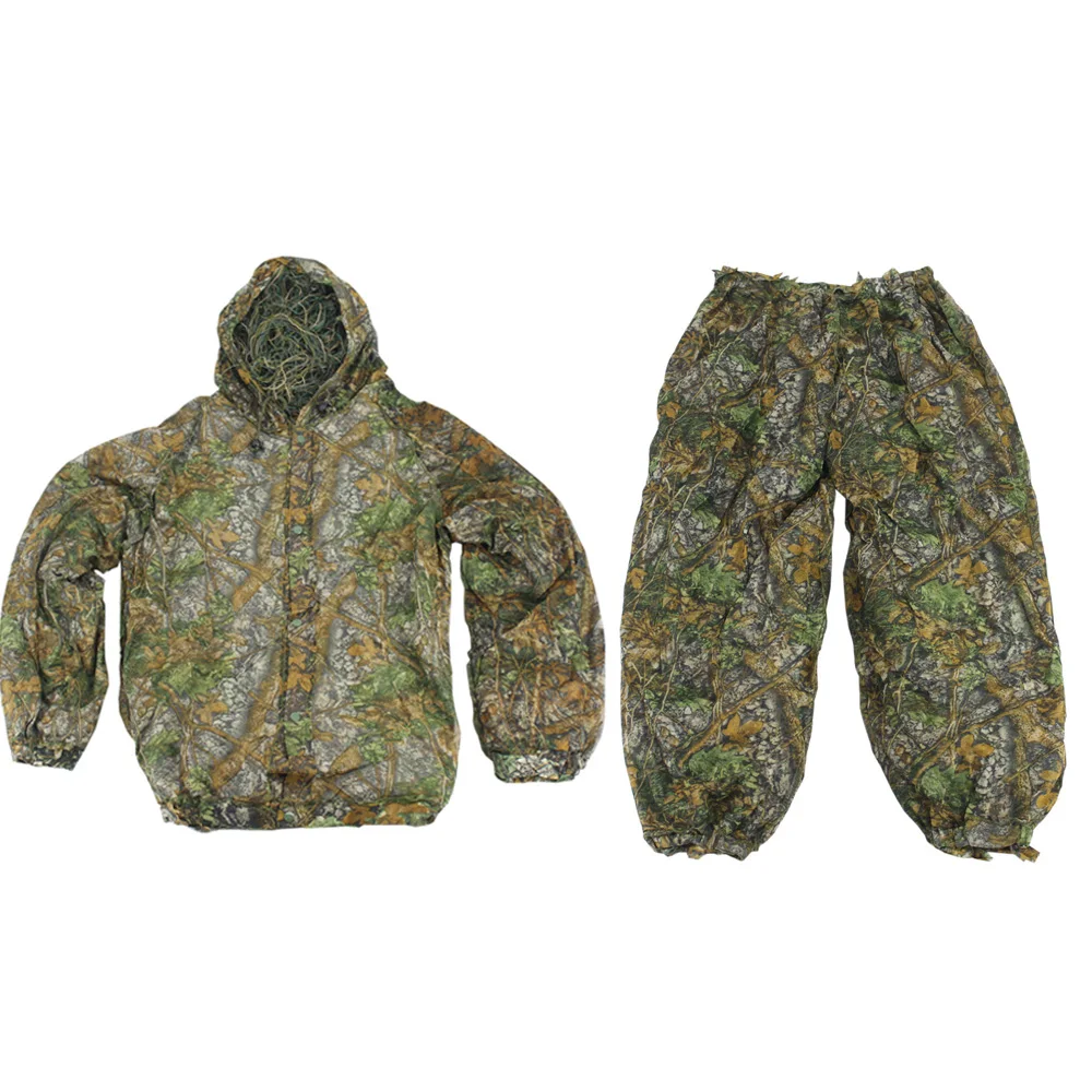 3D Hunting Ghillie Suit Sniper Tactical Camouflage Clothing Hunting Paintball Outdoor Birding Pretend Suit