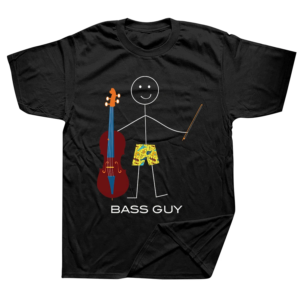 Vintage Double Bass Player Graphic Tee - Unisex Loose Fit Streetwear