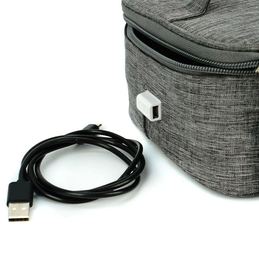 USB Electric Heating Lunch Bag Waterproof Heated Thermal Food Container Bags Outdoor Picnic Insulation Bags without Power Bank