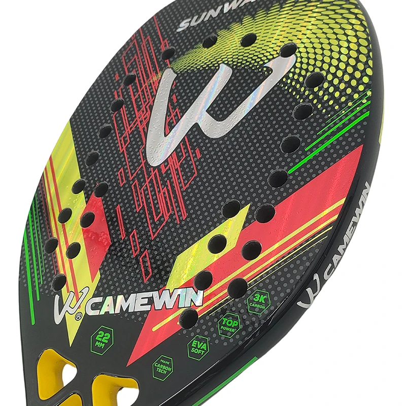 The new 3k Beach tennis racket Professional Full carbon fiber rough surface Deliver protective bag sweatband wrist care CAMEWIN
