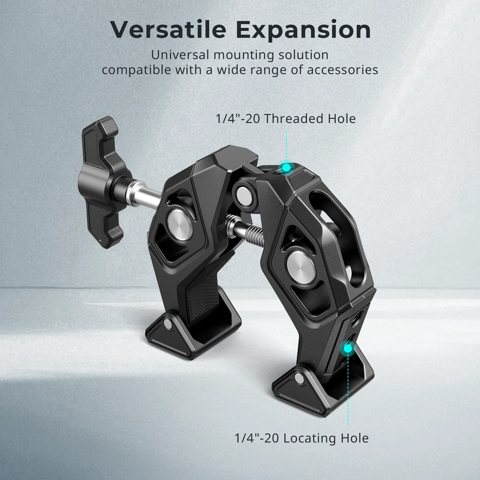 Gopro/액션 카메라 모니터용 1/4-20 나사산 구멍 및 1/4-20 위치 구멍이 있는 SmallRig 알루미늄 게 모양 클램프 -5319