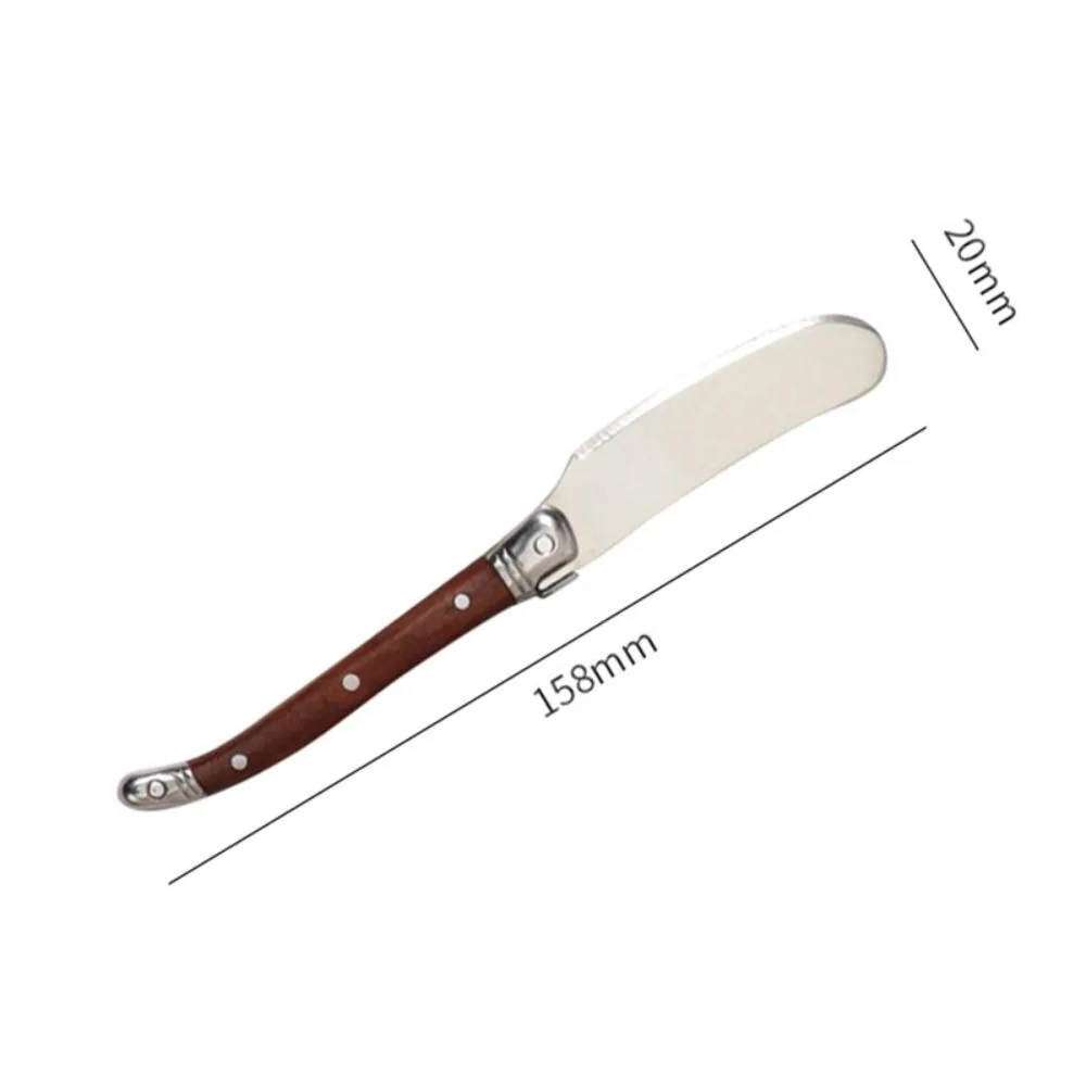 Kitchen Tools Butter Knife New Round Head Pear Handle Jam Spreading Scraper Print Pattern Stirring Spoon butter cutter utensil