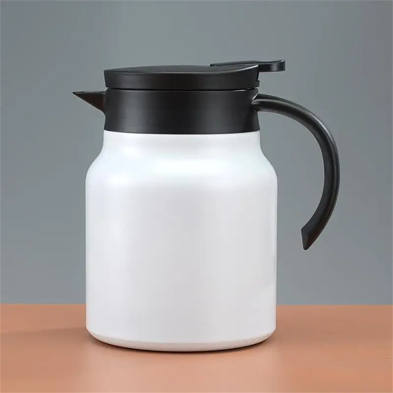 Thermal Insulation Teapot Coffee Thermos Jug with Tea Filter 304 Stainless  Steel Rustproof for Coffee,Tea,Milk Beverage Black 800ML