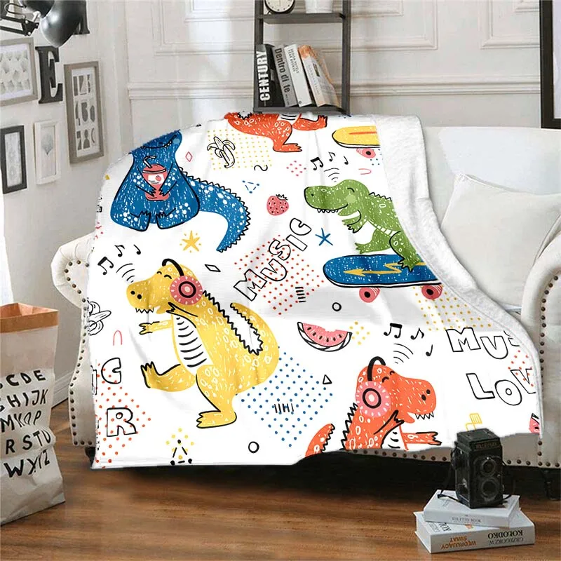 

Cartoon Dinosaur blankets, Anti-Pilling soft blankets, summer blankets，Portable picnic blanket，Gift for Boys