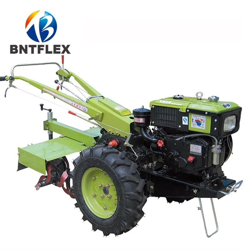 diesel engine 4 stroke rice thresher rotary tiller walking tractor farm equipments Free shipping door to door 12hp complete sets diesel walking tractors with Rotary tiller and Flip plough