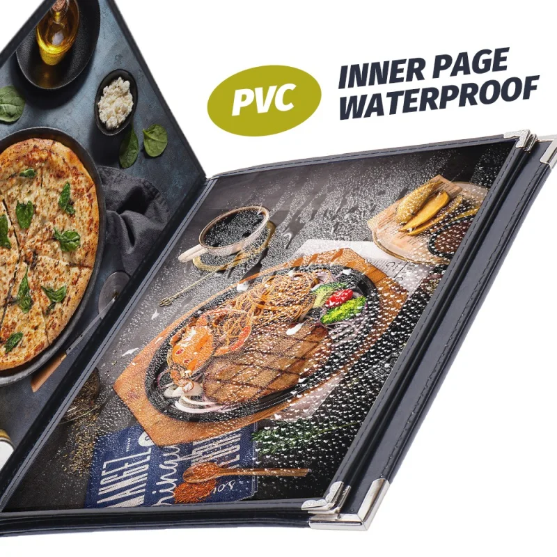 맞춤형 제품, A4 Porte Menus De Restaurantes 메뉴 보드 커버 디자인, 레스토랑 Cuir 가죽 폴드