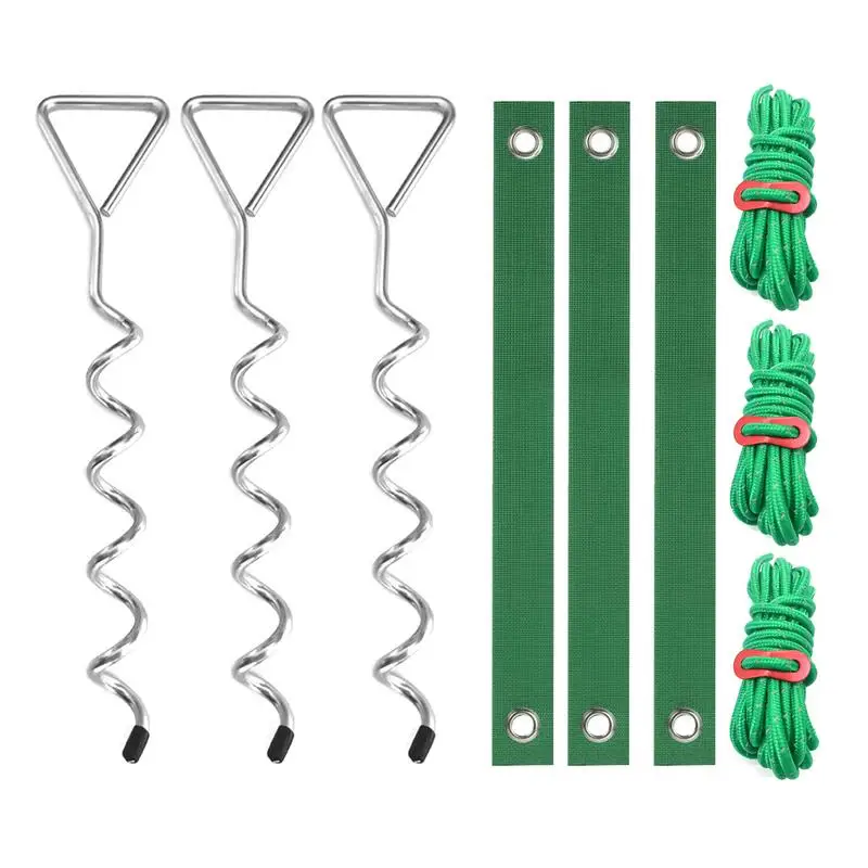 

Heavy Duty Spiral Tree Stakes Anchor Support Kit For Young Trees Against Bad Weather Leaning Sapling Straightening Kit Include